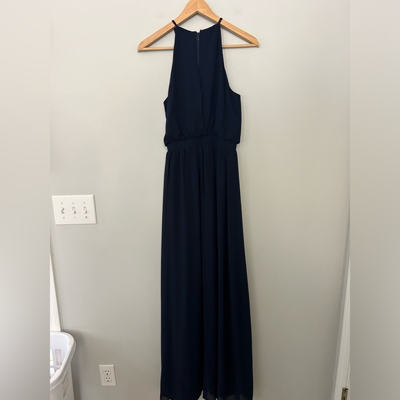 BHLDN Cayenne Midnight Navy Blue High Neck Maxi Dress Gown - Picture 5 of 8
